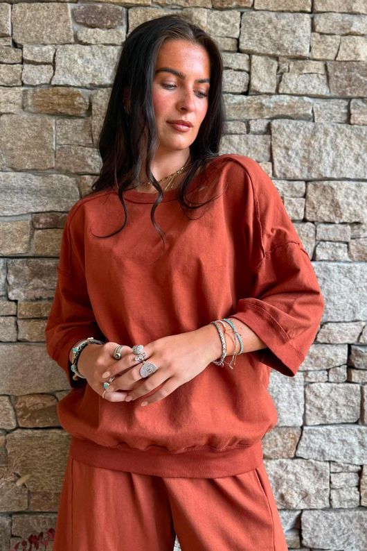 Lagen Relaxed Sweatshirt Rust